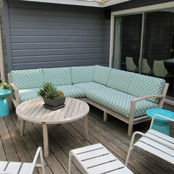 Outdoor furniture with custom cushions