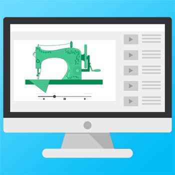 Sewing video icon