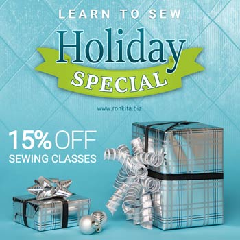 Learn to Sew Holiday Special 15% Off Sewing Classes